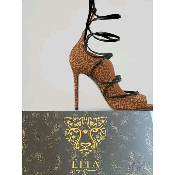 LITA by Ciara Print Strappy Heel Sandal Stiletto Pumps Shoes